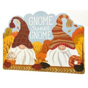 Thanksgiving Gnome Sweet Gnome Fall Cut Out Placemats Vinyl Foam Back Set of 4
